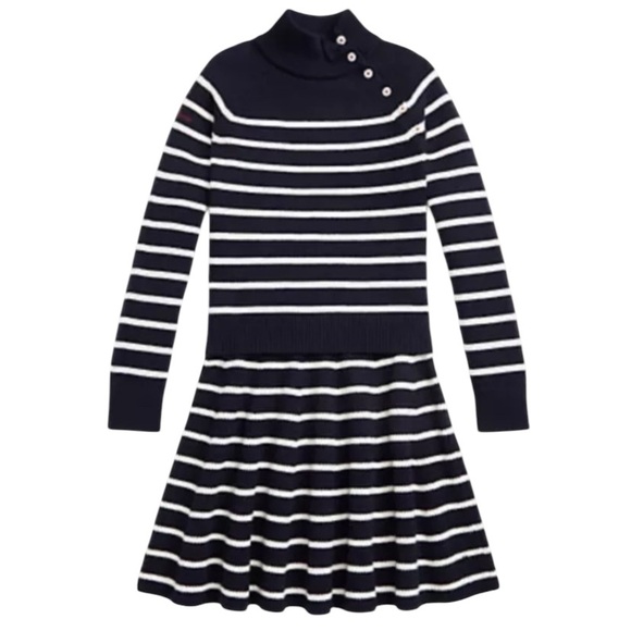 Polo Ralph Lauren NWOT Girls Striped Cotton Sweater & Skirt Set Size 8/10 (M)